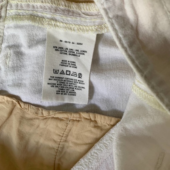 Pilcro Linen Wide Leg Pant White Size 4 - Picture 9 of 11